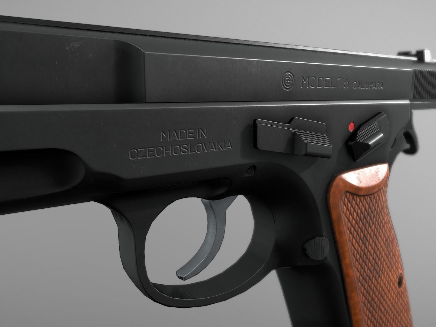 CZ 75 Pre B 9 mm Low-poly 3D model_8