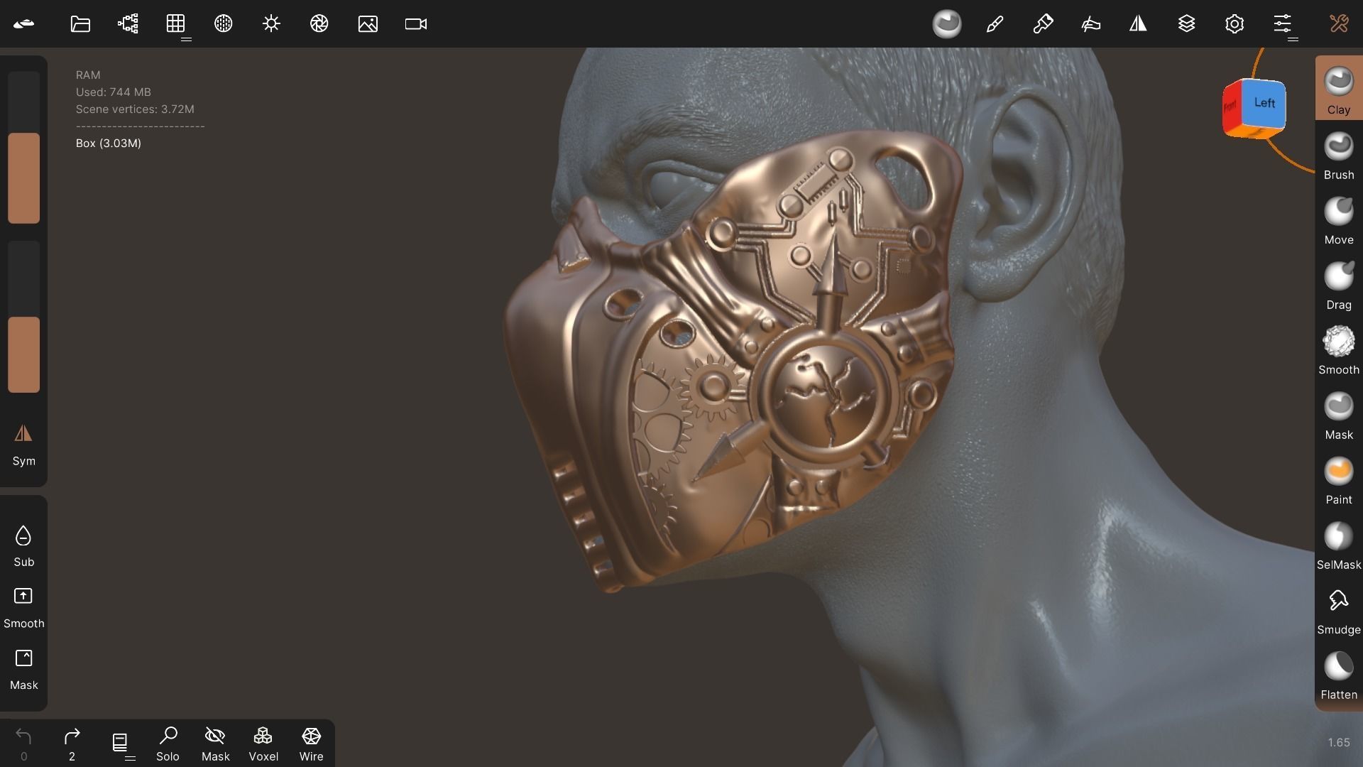 Steampunk mask 3D print model_1