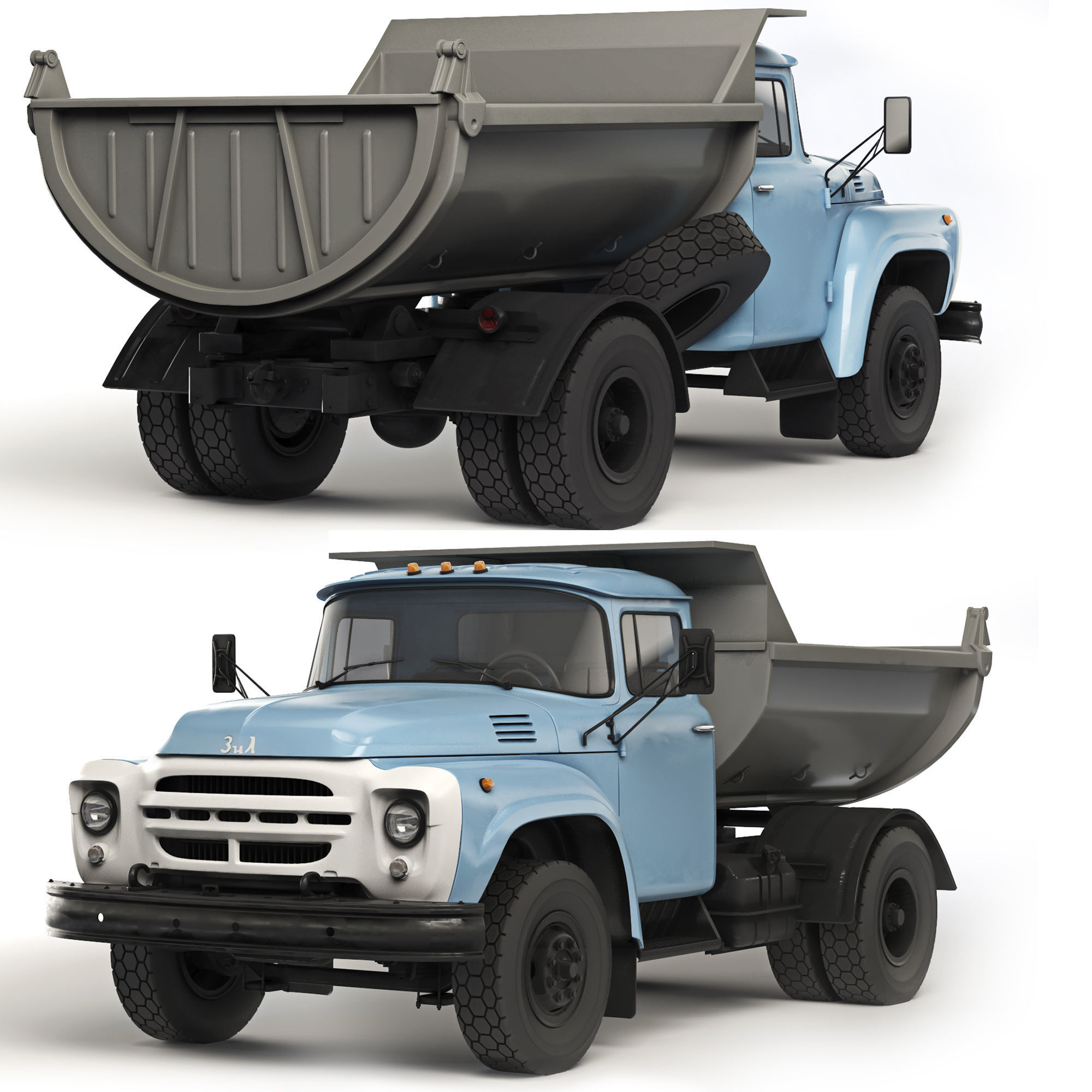 ZIL 130 dump truck MMZ-555 1965 3D model | CGTrader