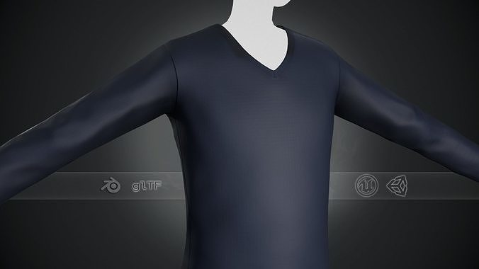 Blue Sweater Style 1 Low-poly 3D model