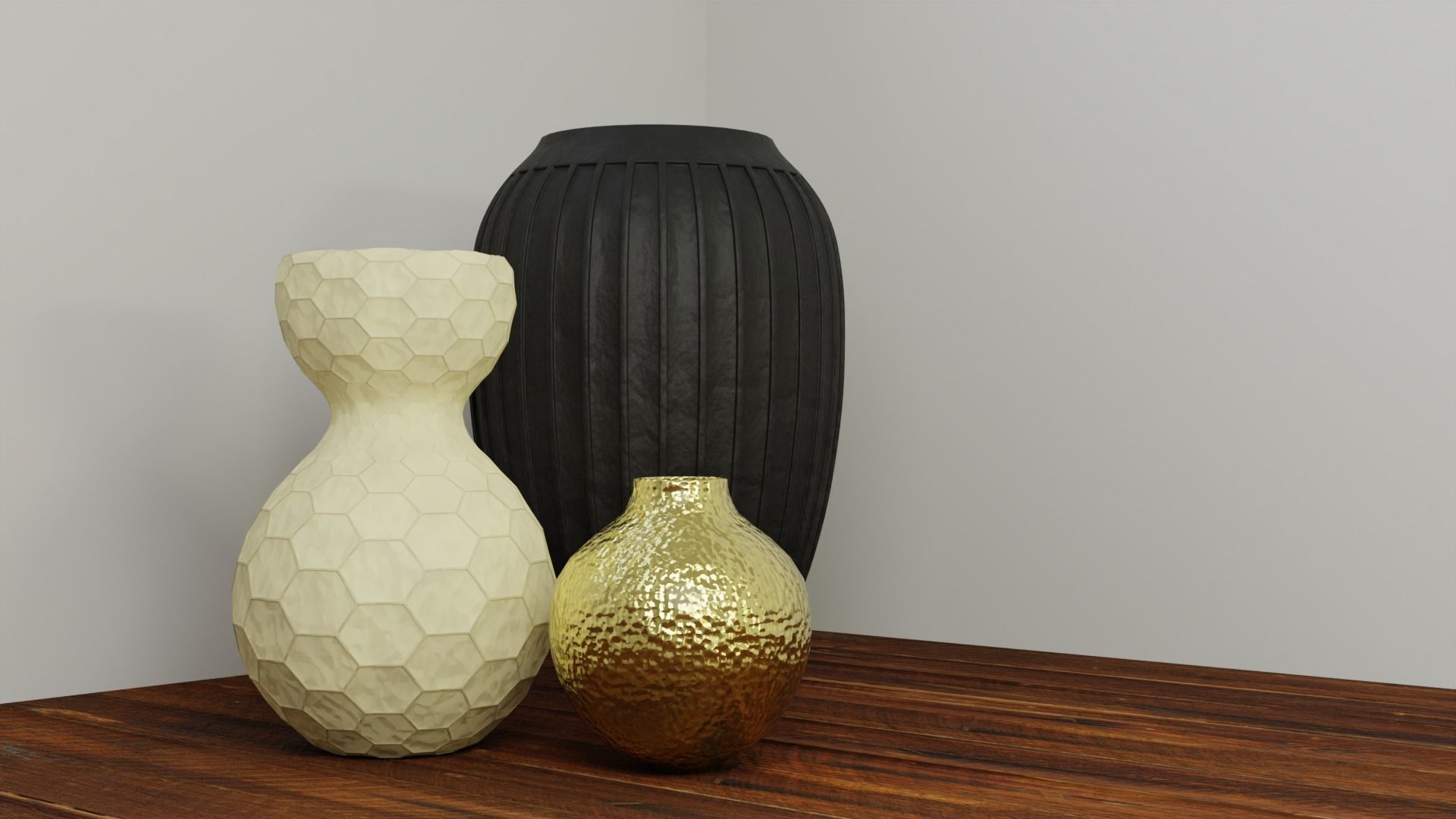 20 Decorative Vase Model Package Low-poly 3D model_5