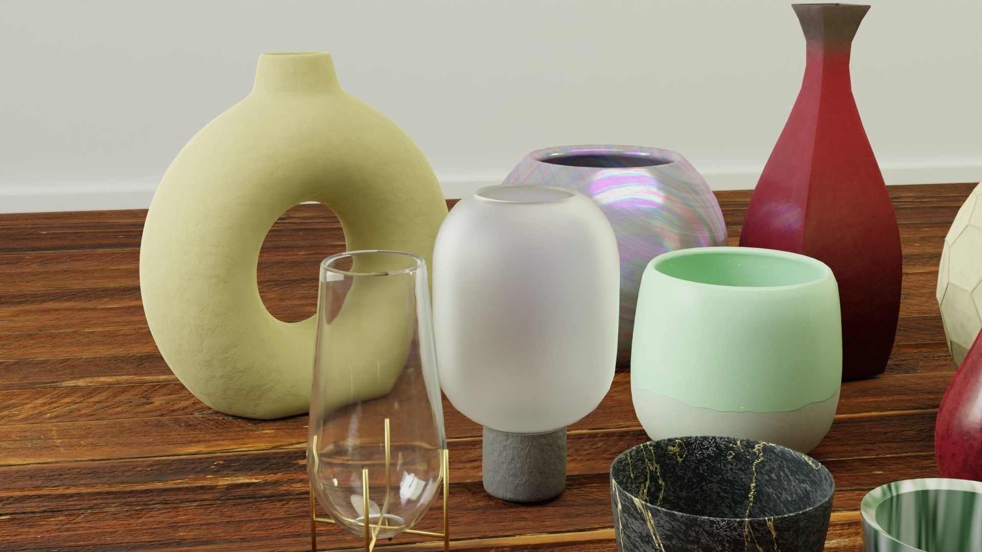 20 Decorative Vase Model Package Low-poly 3D model_8