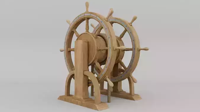 Ships Wheel from a Ship of the line -ship 3D model