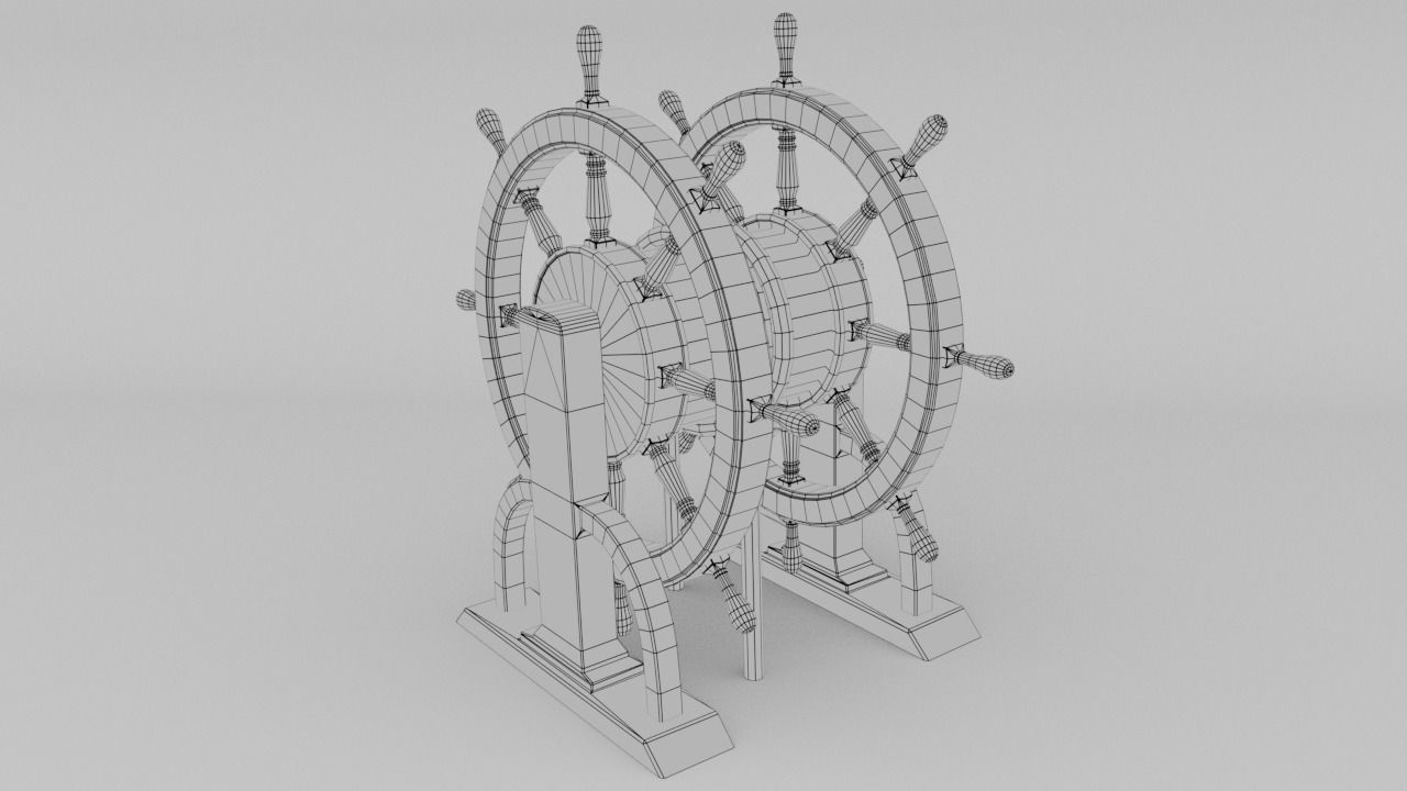 Ships Wheel from a Ship of the line -ship 3D model_5