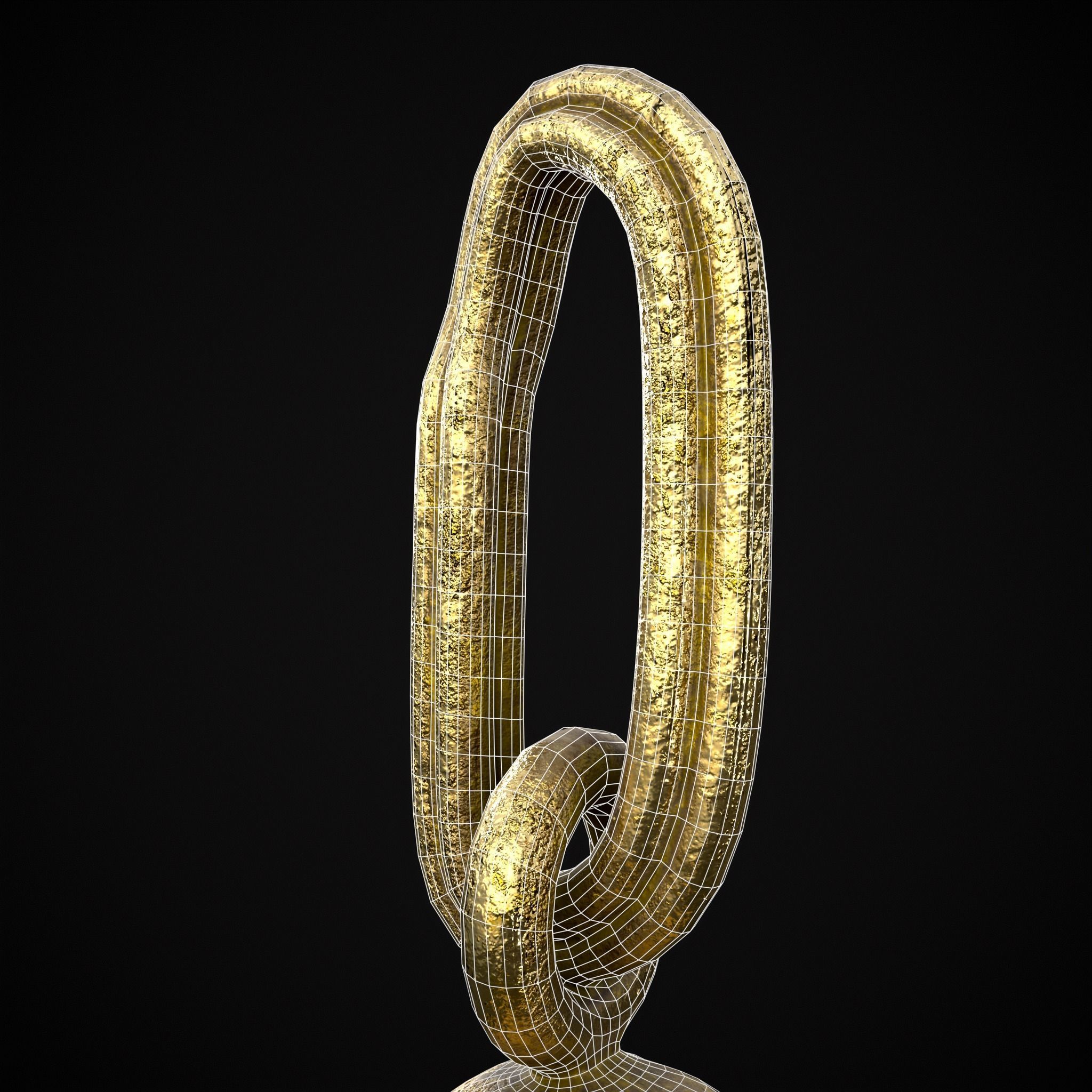 Gold Ruby Sapphire Pearl Cross Pendant Low-poly 3D model_22