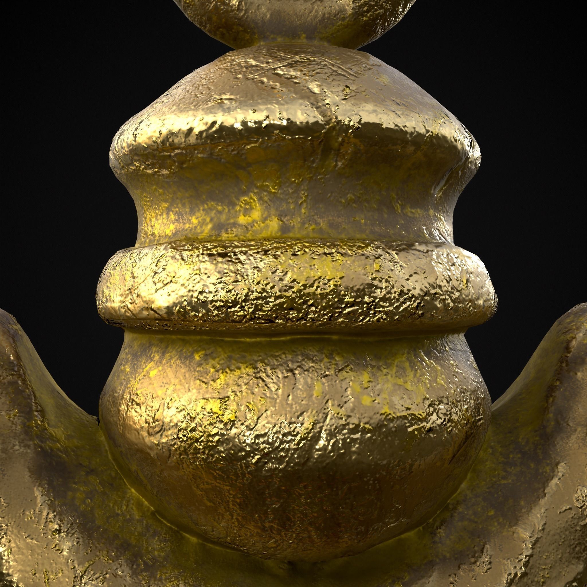 Gold Ruby Sapphire Pearl Cross Pendant Low-poly 3D model_19