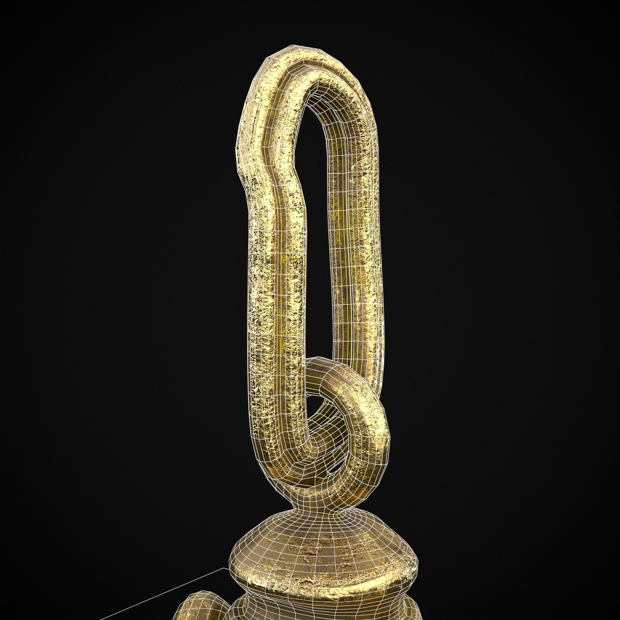 Gold Ruby Sapphire Pearl Cross Pendant Low-poly 3D model_24