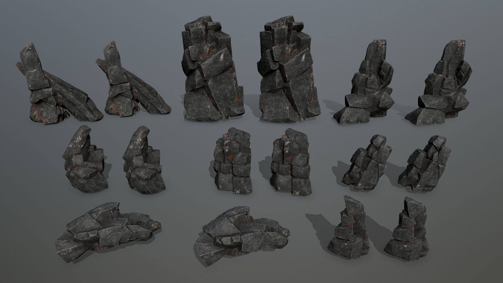 cliff rocks  Low-poly 3D model_17