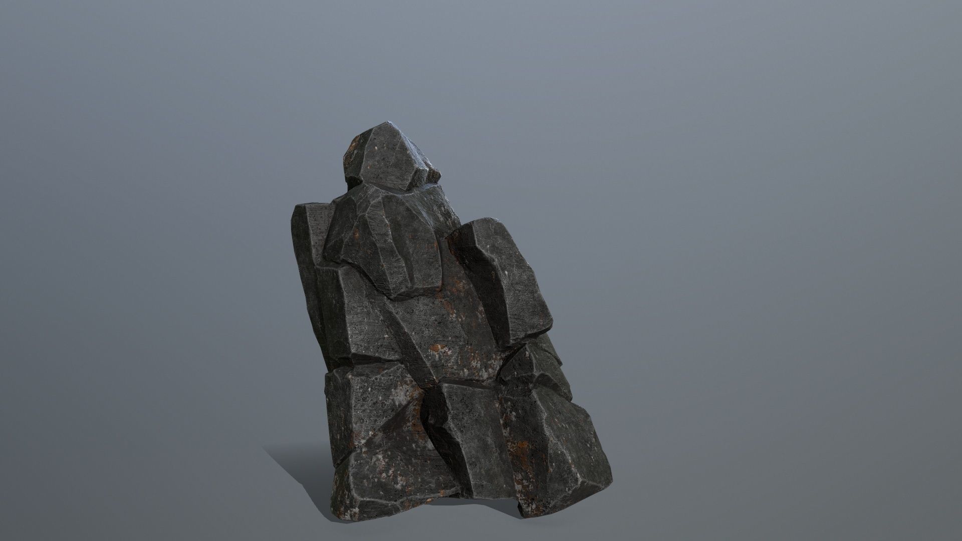 cliff rocks  Low-poly 3D model_4
