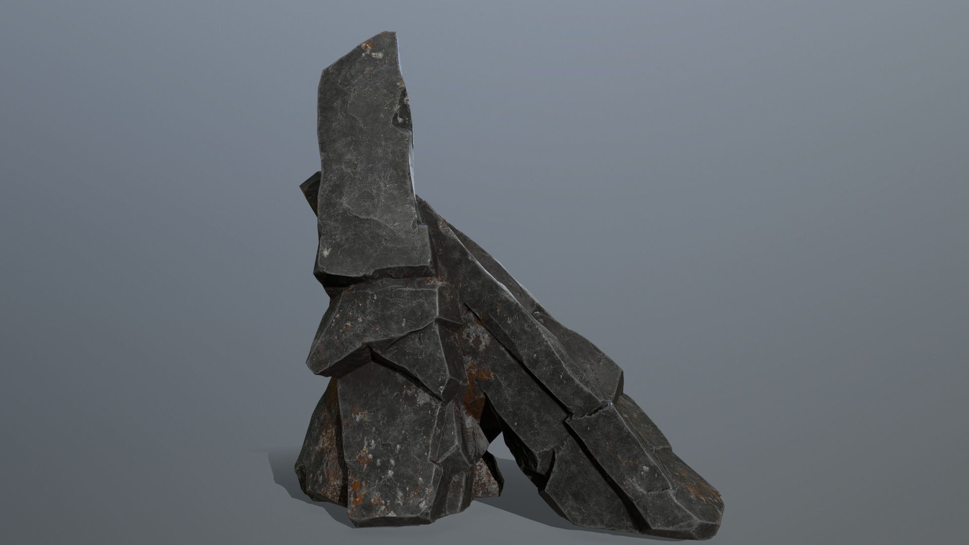 cliff rocks  Low-poly 3D model_1