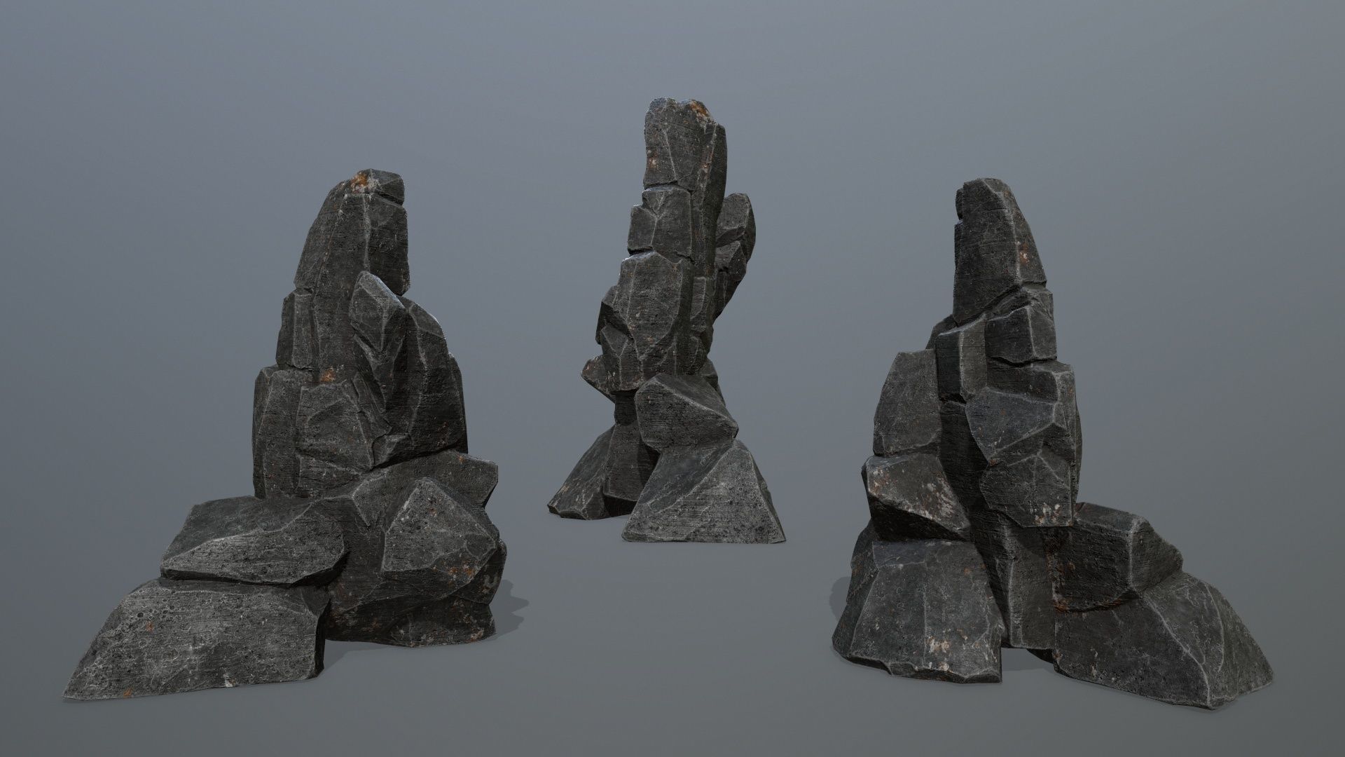 cliff rocks  Low-poly 3D model_11