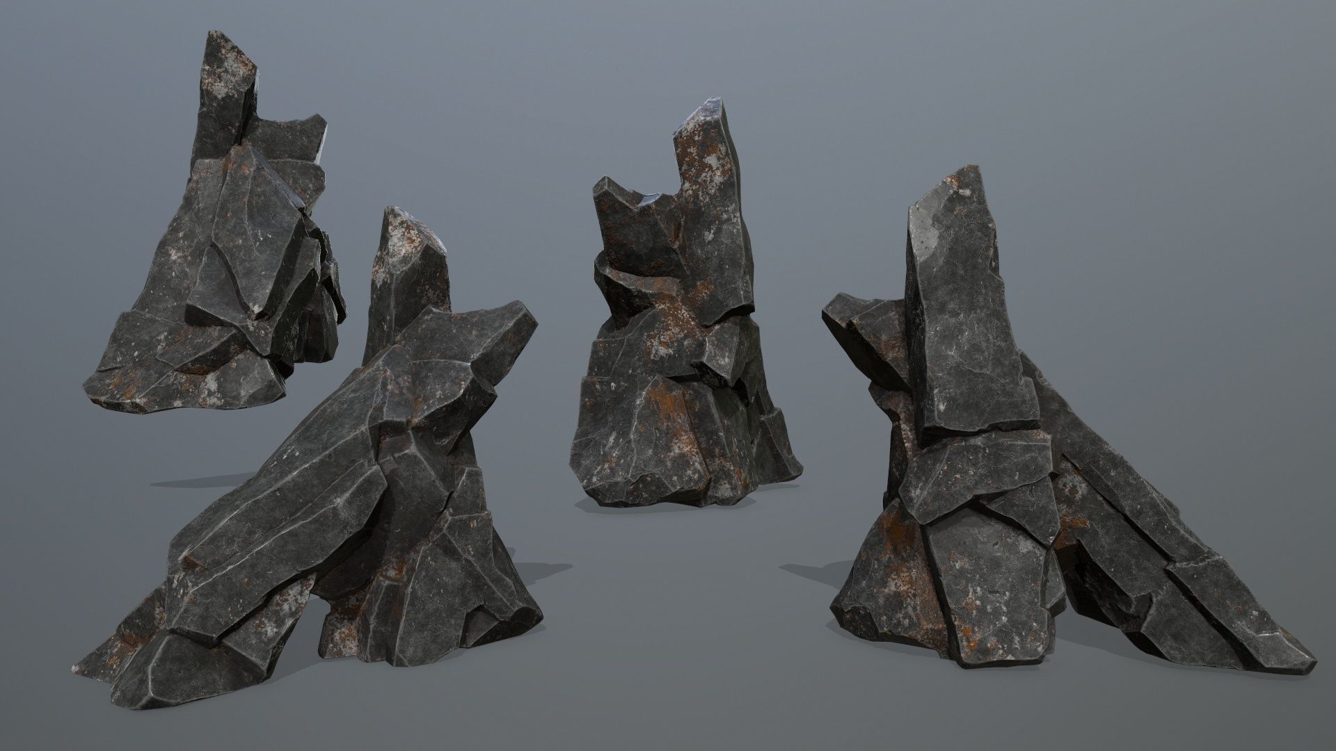 cliff rocks  Low-poly 3D model_9