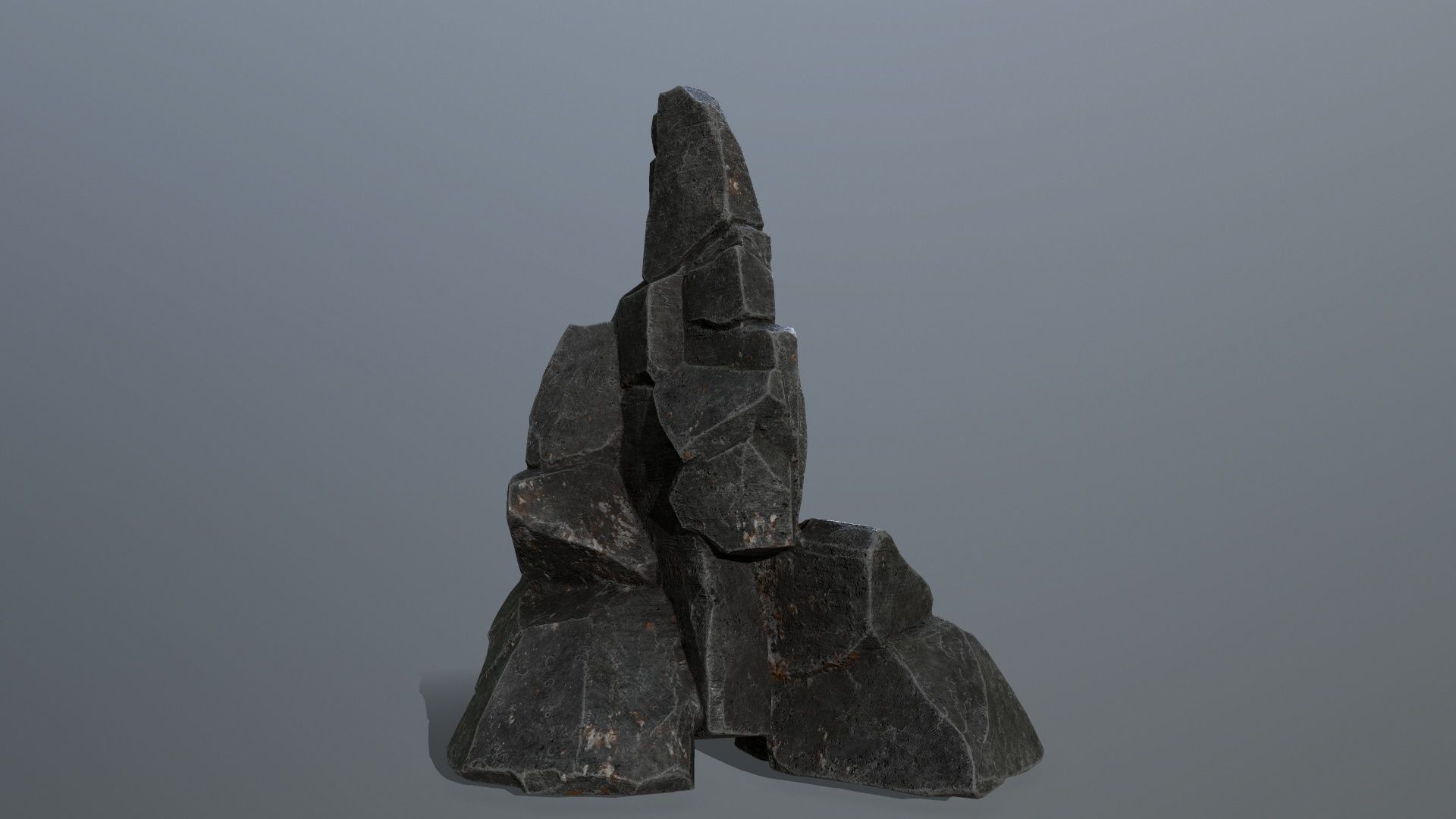 cliff rocks  Low-poly 3D model_3