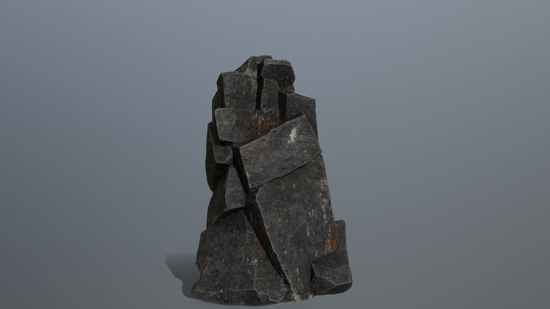 cliff rocks  Low-poly 3D model_2