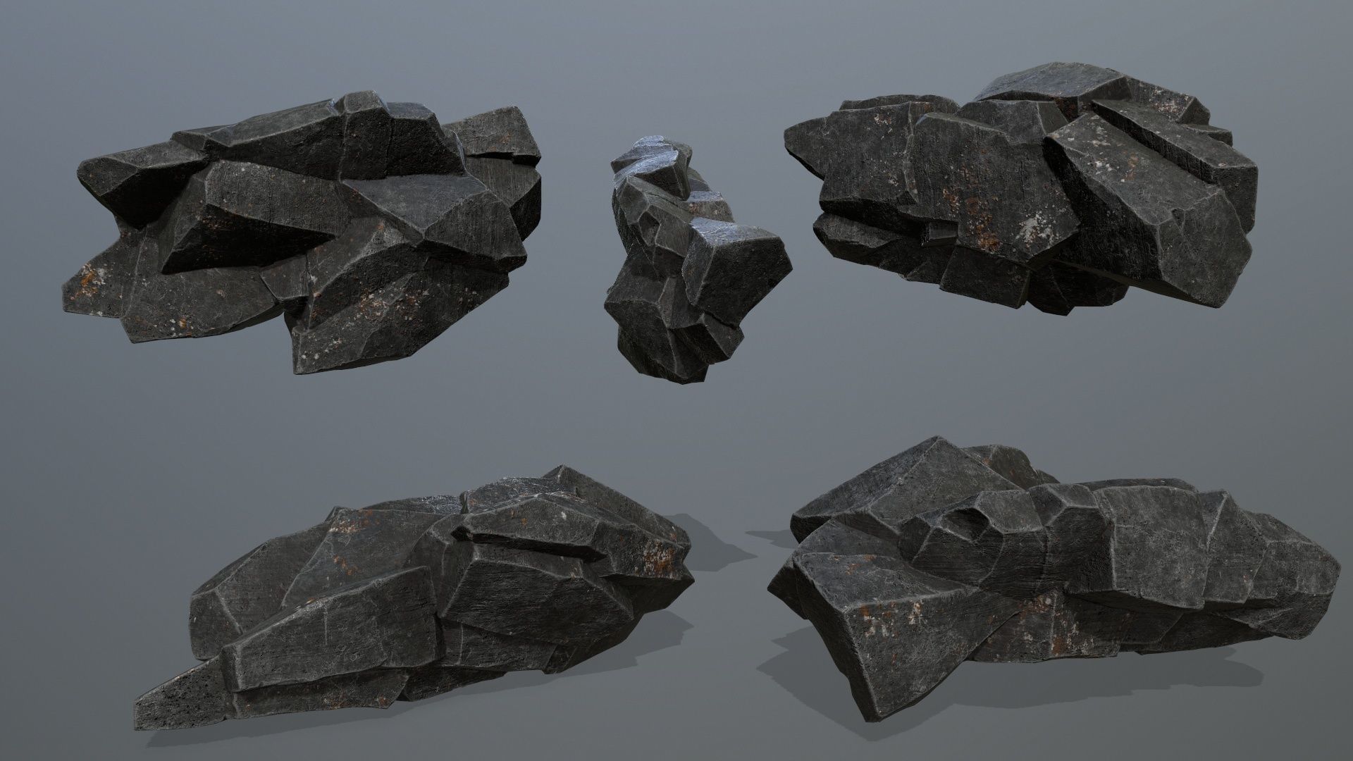 cliff rocks  Low-poly 3D model_16