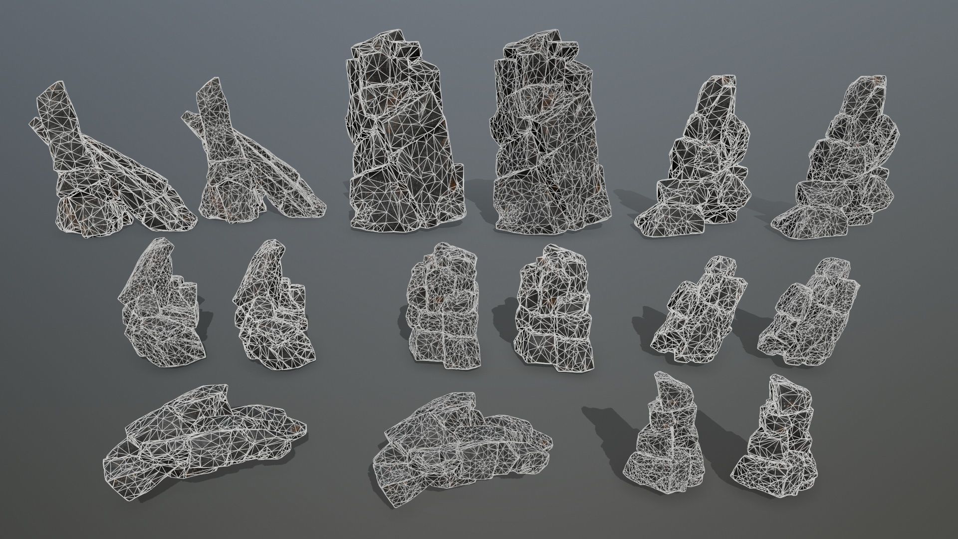 cliff rocks  Low-poly 3D model_18