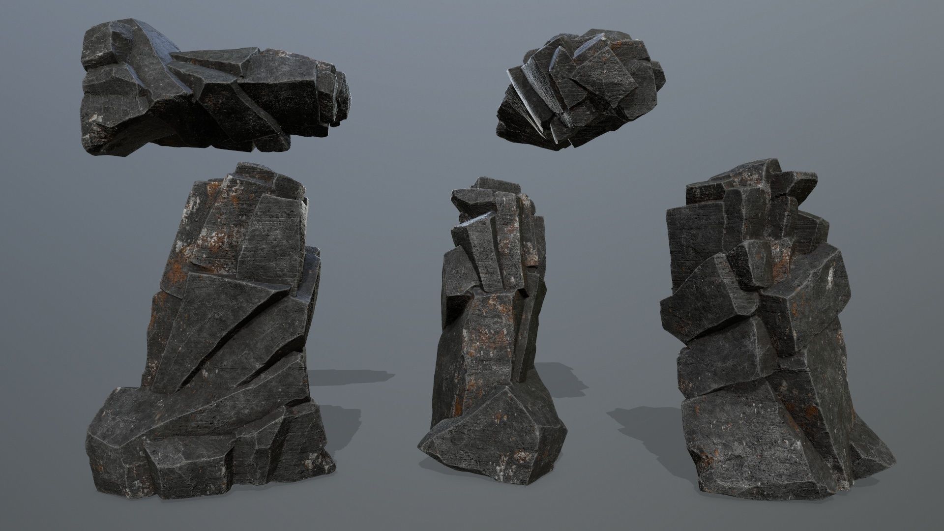 cliff rocks  Low-poly 3D model_10