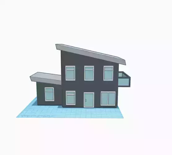 Simple Modern House  Free 3D print model