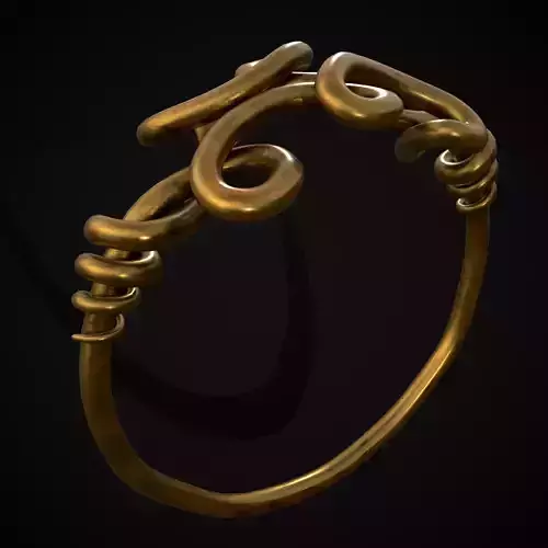 Twisted Wire Looping Gold Ring Low-poly 3D model