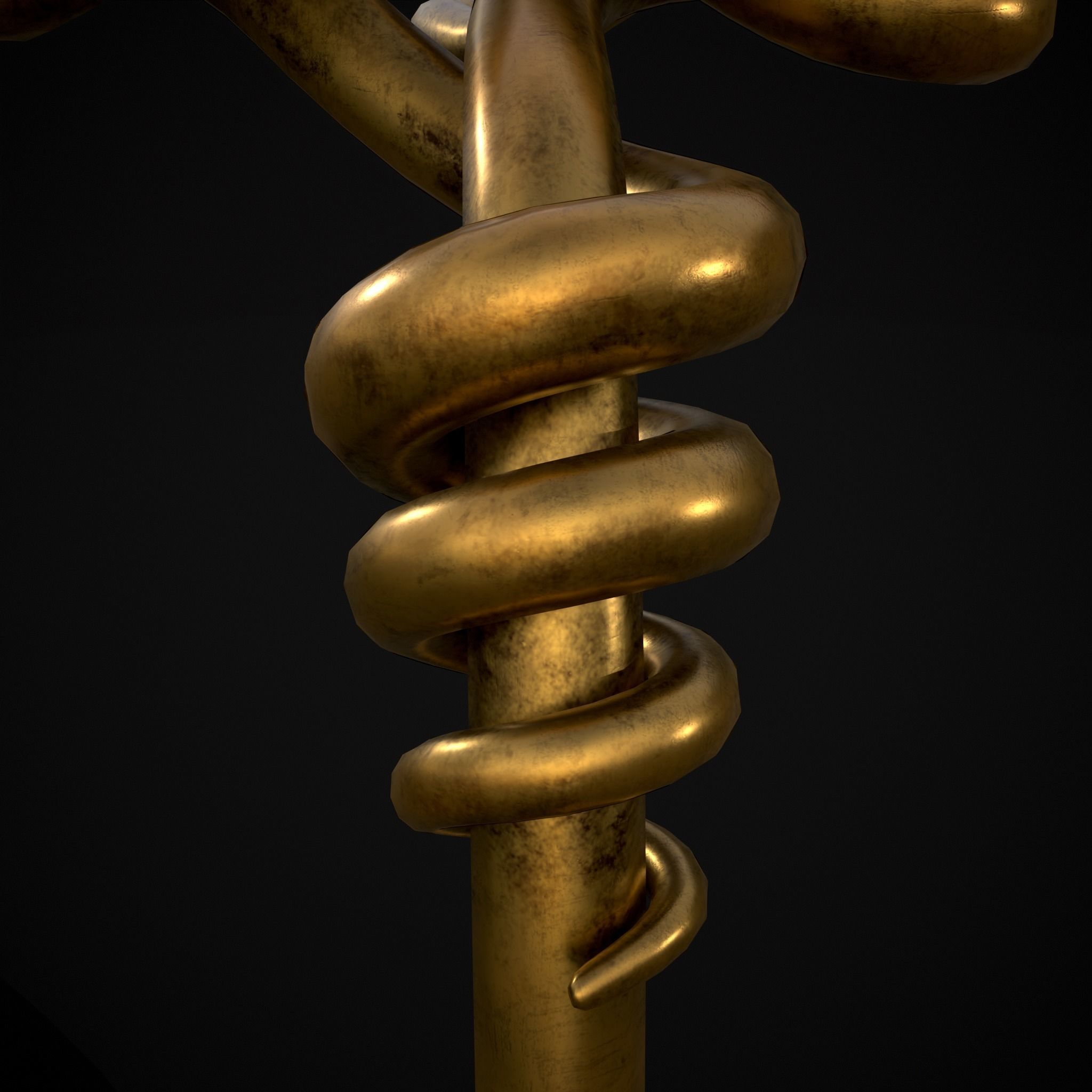 Twisted Wire Looping Gold Ring Low-poly 3D model_11