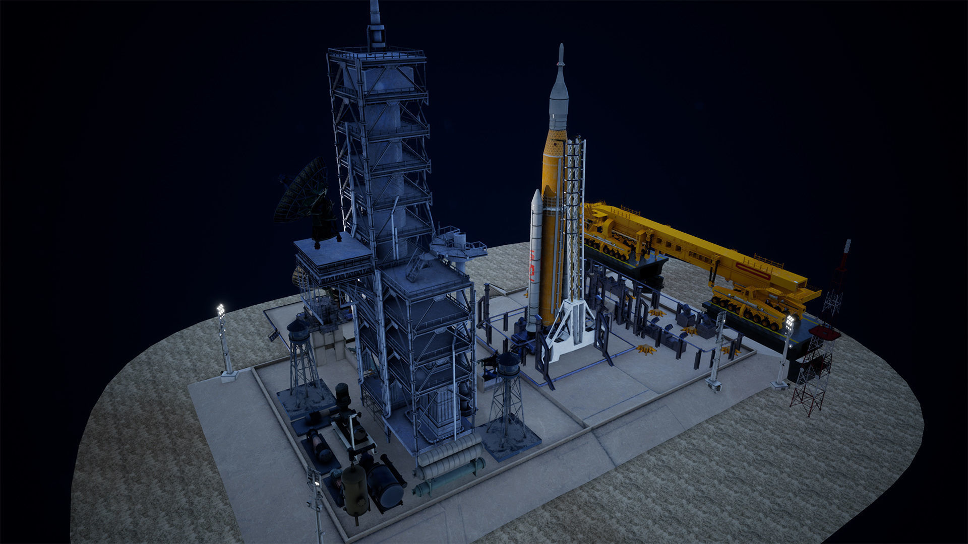 Artemis Rocket Launch  Modular Pack Low-poly 3D model_6