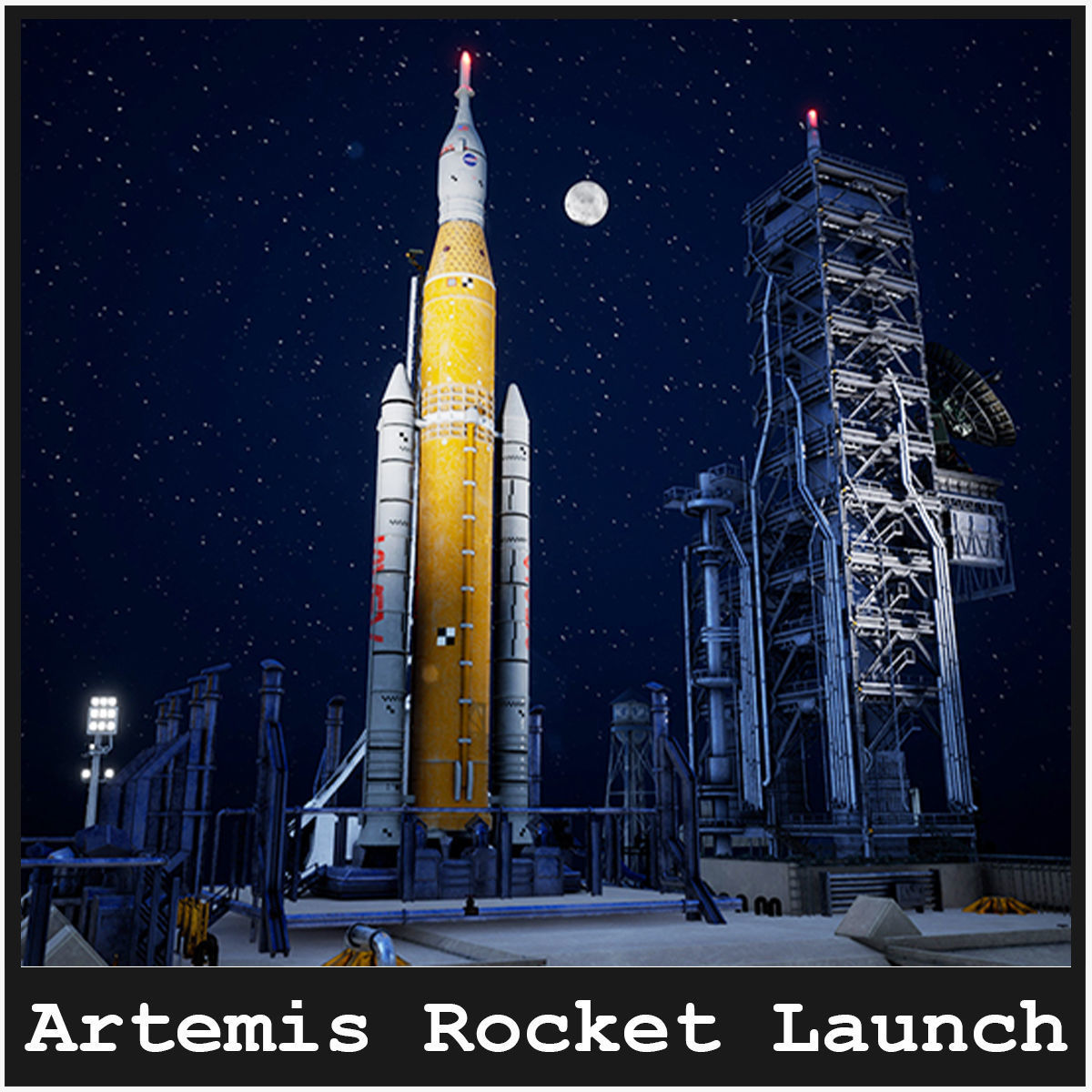 Artemis Rocket Launch  Modular Pack Low-poly 3D model_1
