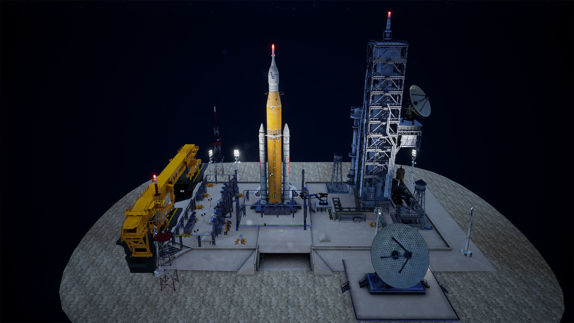 Artemis Rocket Launch  Modular Pack Low-poly 3D model_9