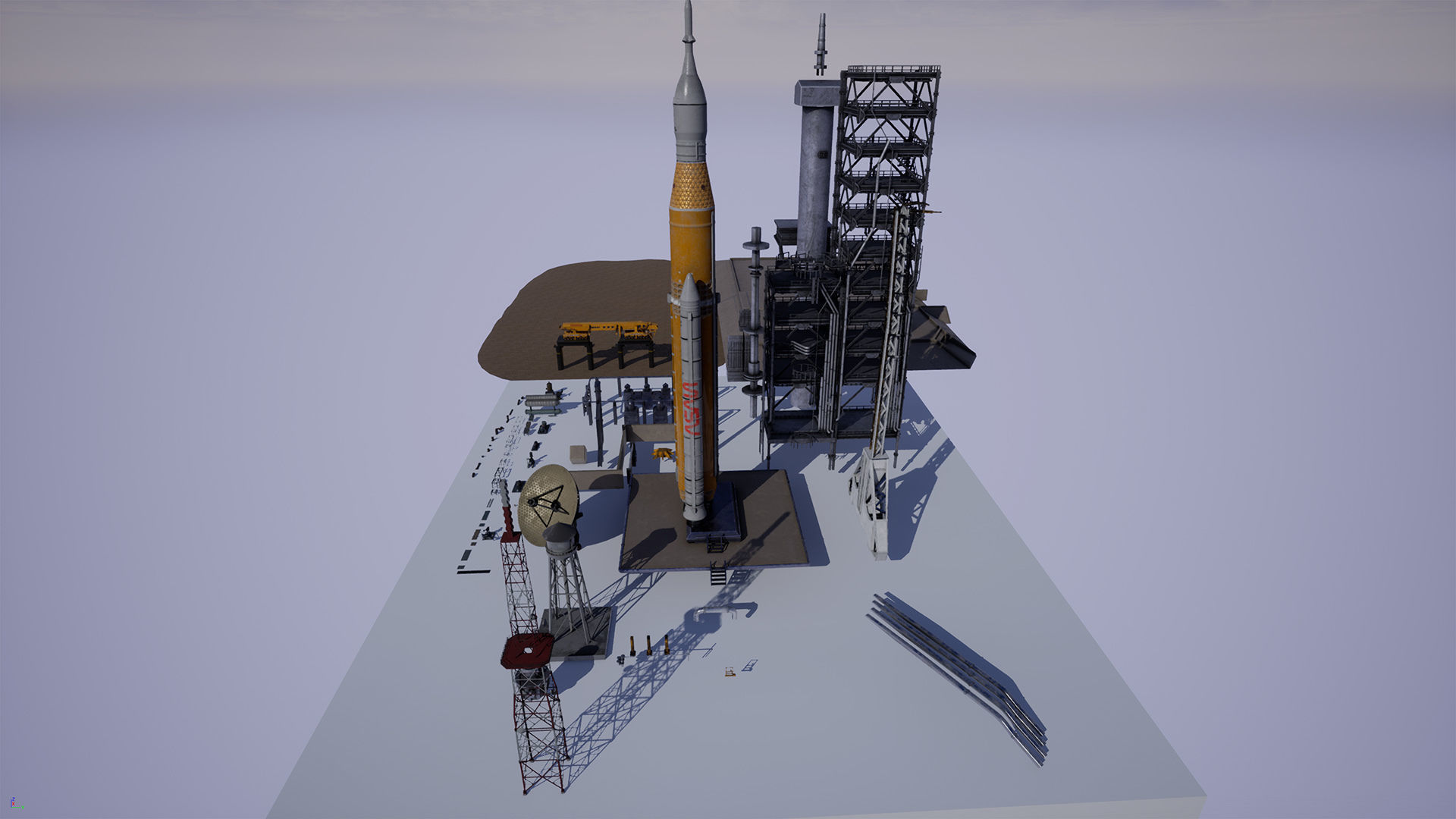 Artemis Rocket Launch  Modular Pack Low-poly 3D model_4