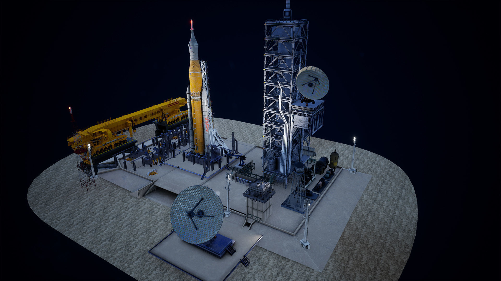 Artemis Rocket Launch  Modular Pack Low-poly 3D model_8