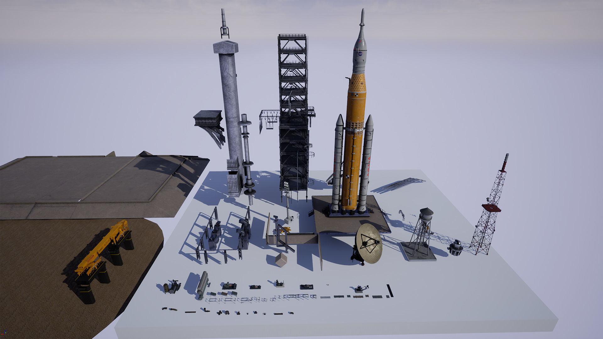 Artemis Rocket Launch  Modular Pack Low-poly 3D model_5