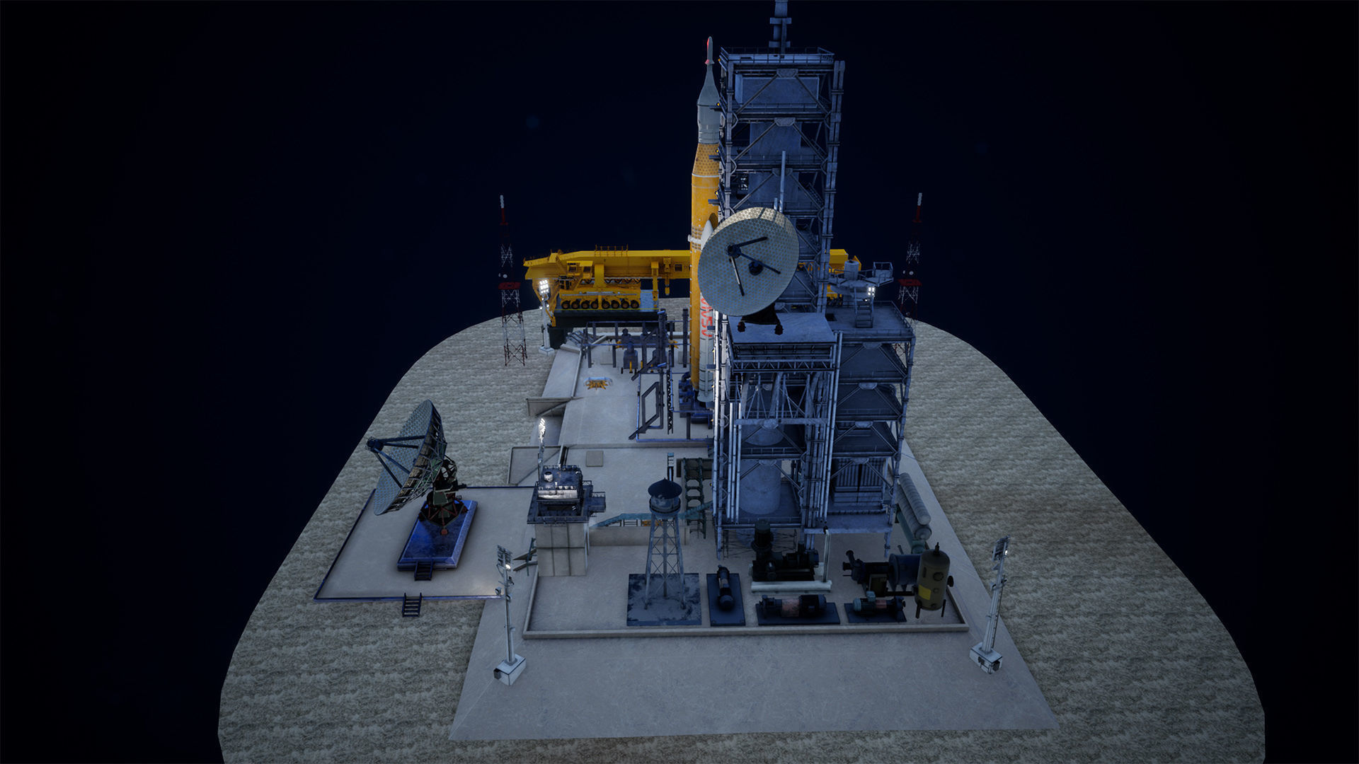 Artemis Rocket Launch  Modular Pack Low-poly 3D model_7