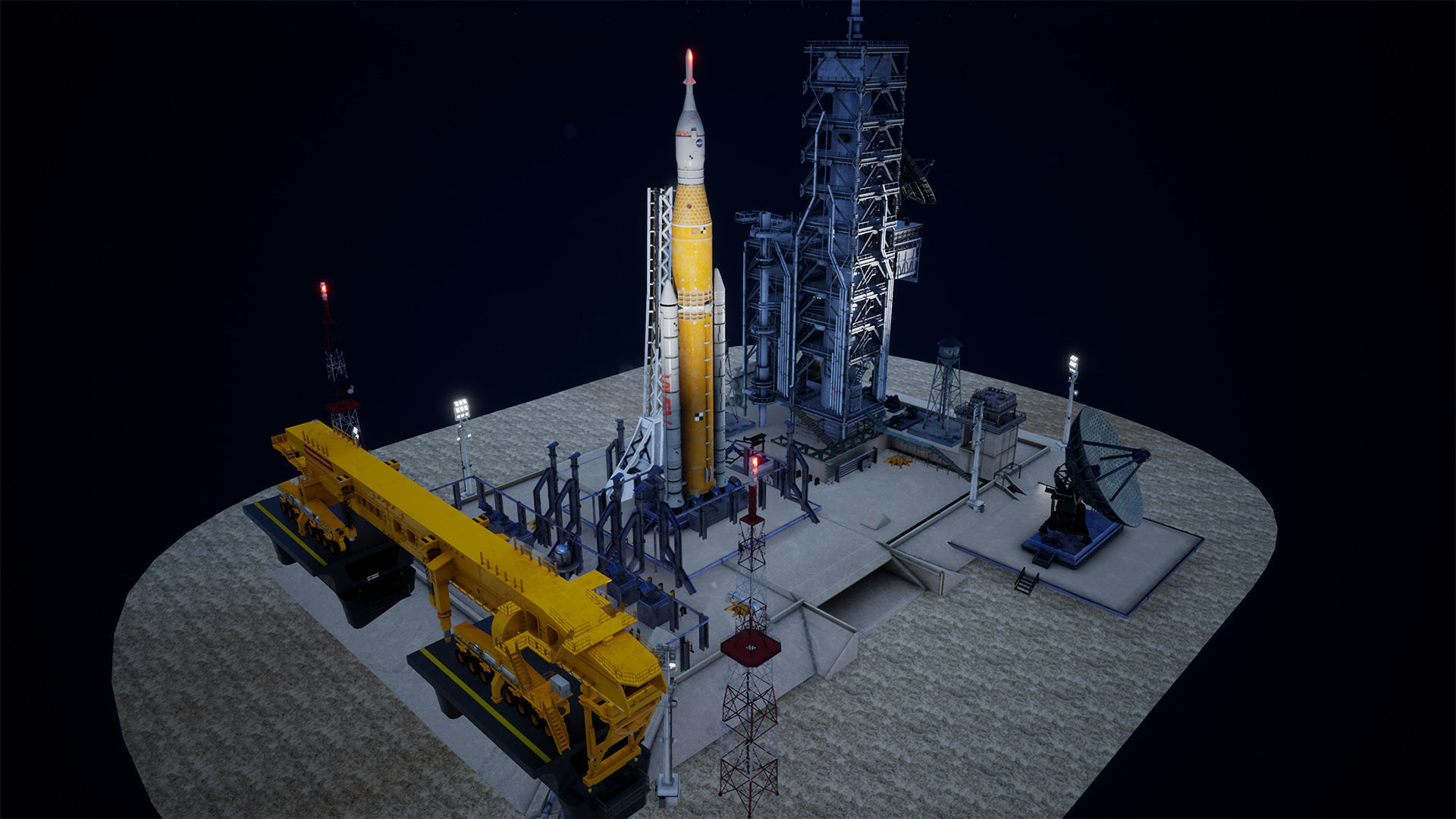 Artemis Rocket Launch  Modular Pack Low-poly 3D model_10