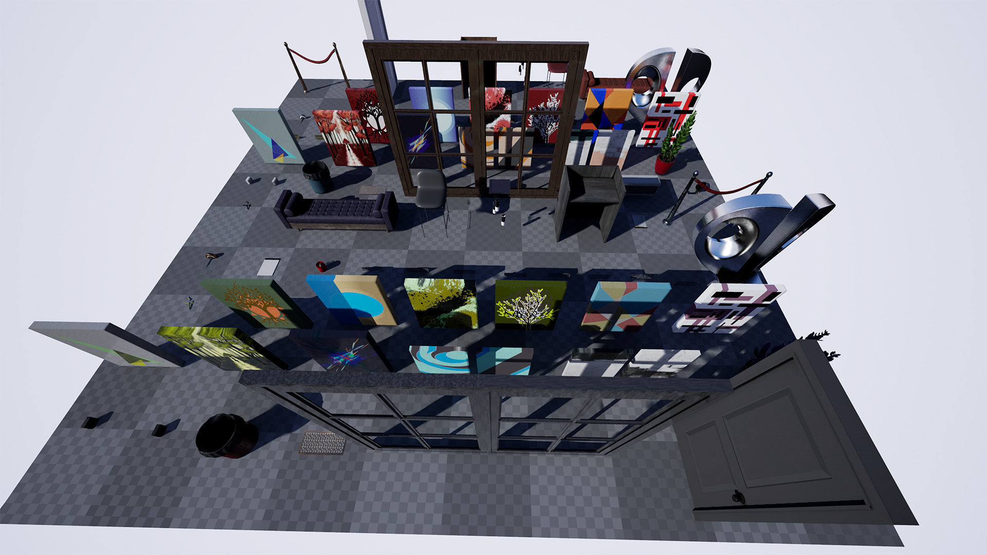 3D model Art Gallery Prop Package VR / AR / low-poly | CGTrader