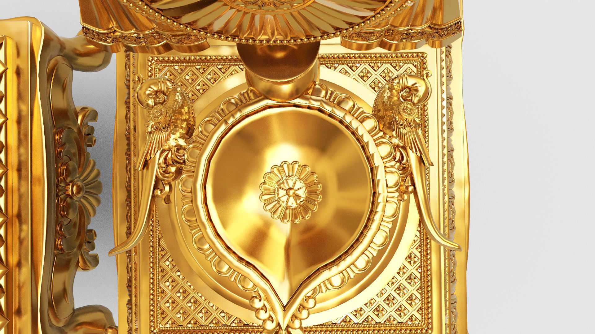 oil lamp 5 shanku chakra balaji  3D model_7