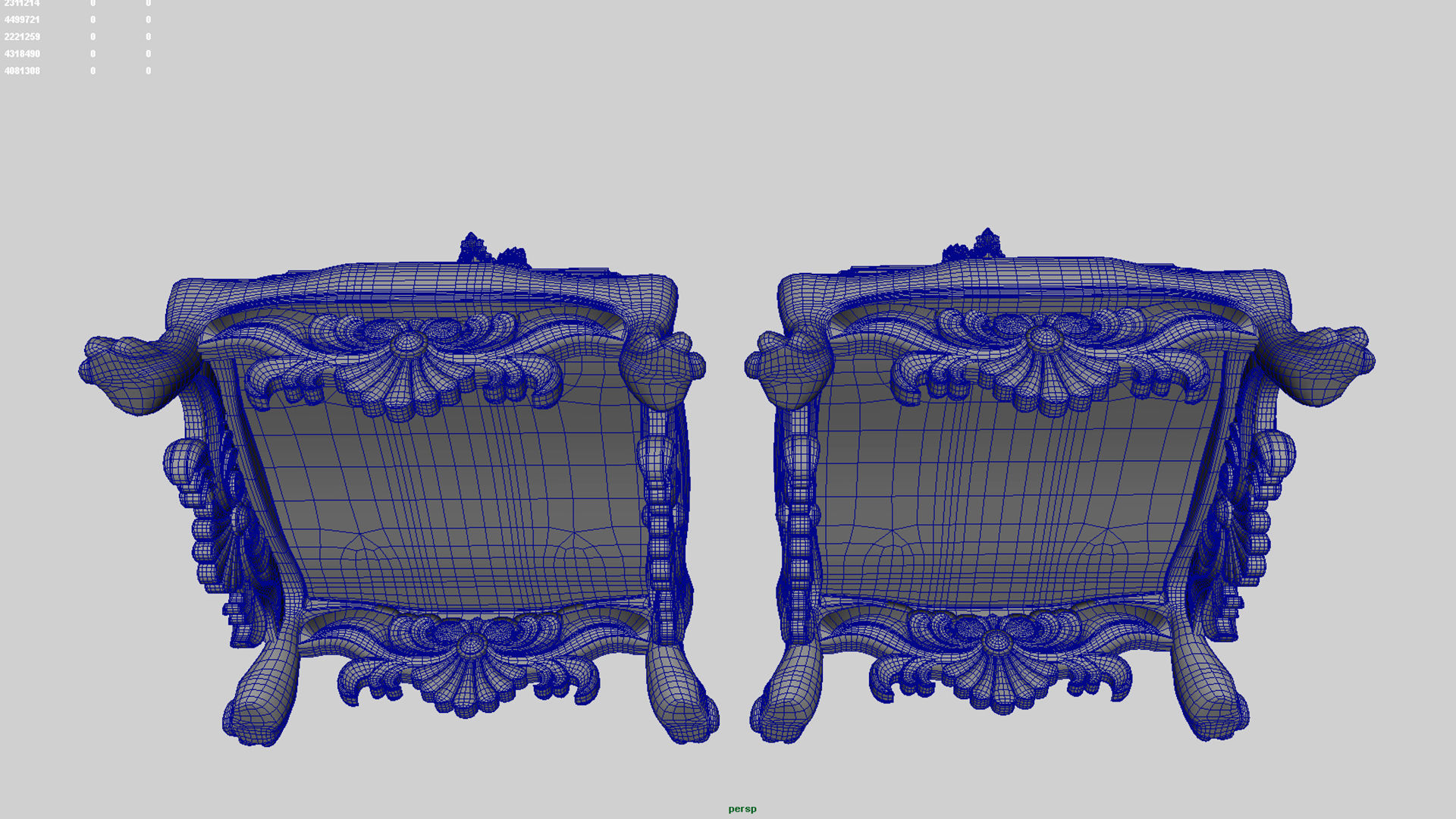 oil lamp 5 shanku chakra balaji  3D model_4