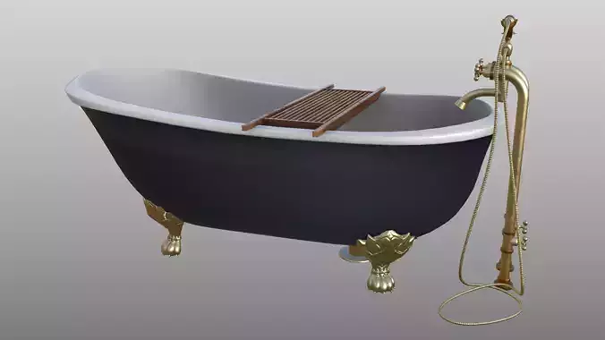 Antique BathTub with Wooden Tray