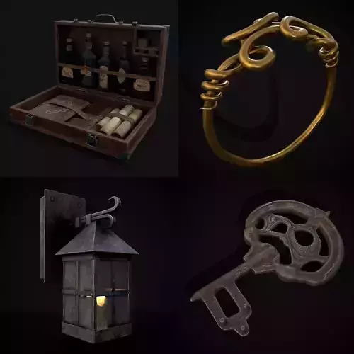 Medieval Prop Mix Twenty Four 3D Model Collection