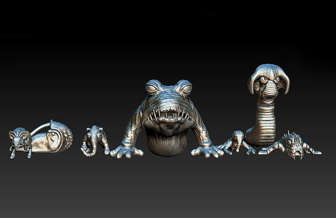 JABBA CREATURES  3 INCH  3D print model