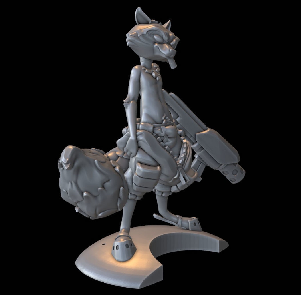 Rocket Raccoon 3D print model custom sculpt 3D print model_6