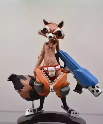 Rocket Raccoon 3D print model custom sculpt 3D print model
