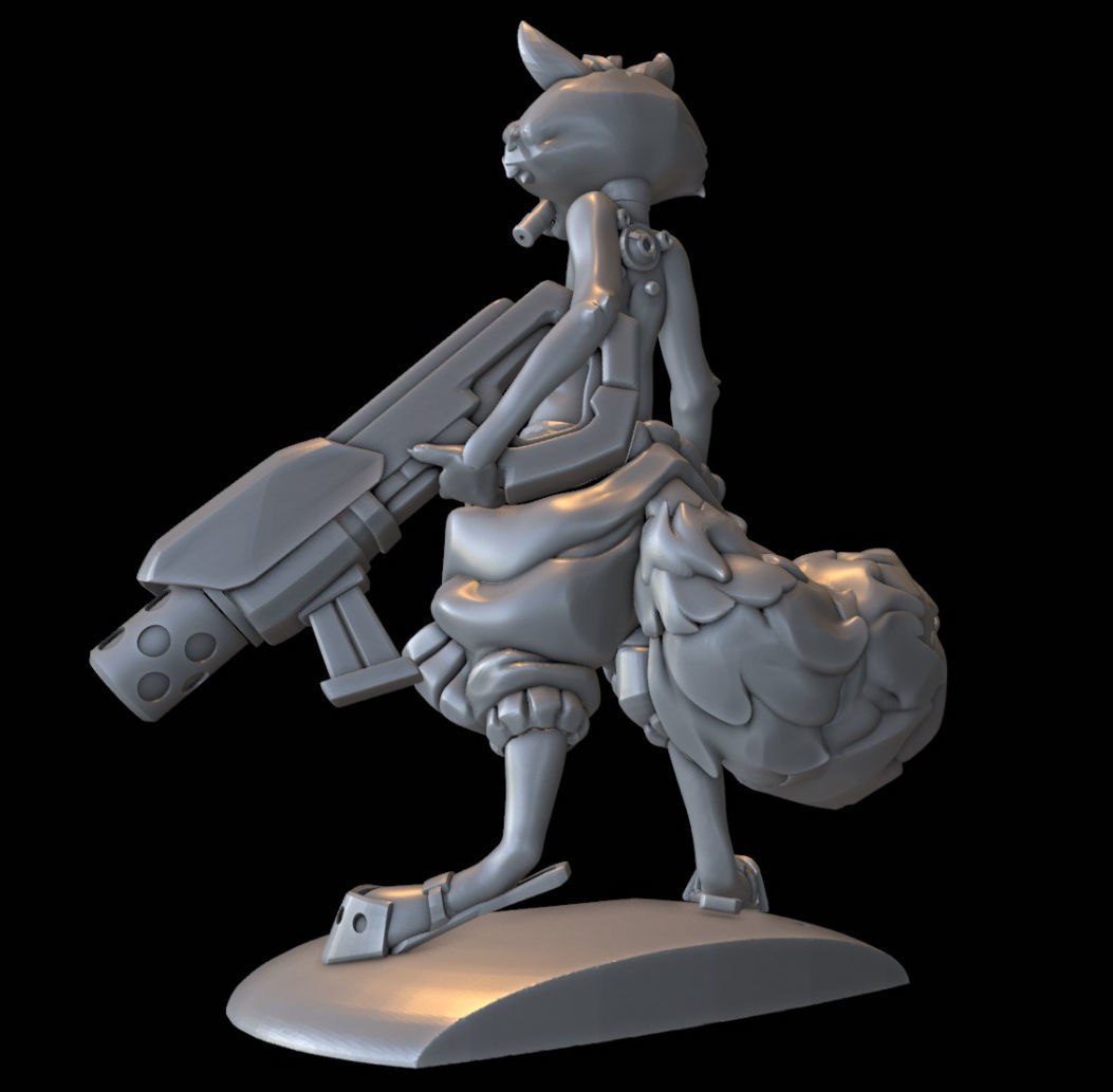 Rocket Raccoon 3D print model custom sculpt 3D print model_3