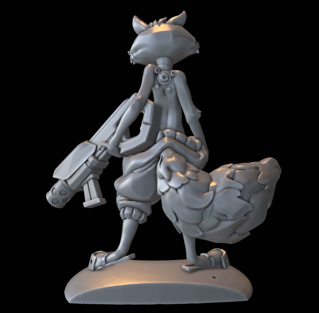 Rocket Raccoon 3D print model custom sculpt 3D print model_4