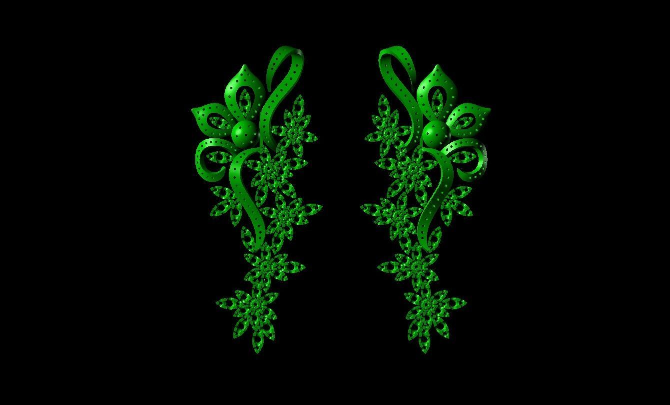 Dangle Earrings Model In The From Of A Spiral 3dm STL Model 3D print model_4