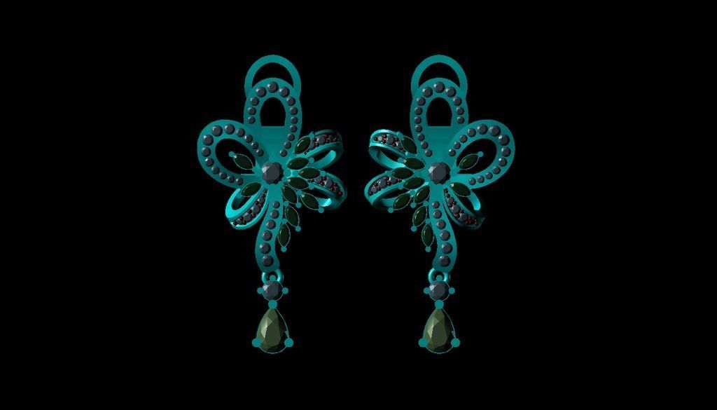 Dangle Earrings Model In The From Of A Spiral 3dm STL Model 3D print model_1