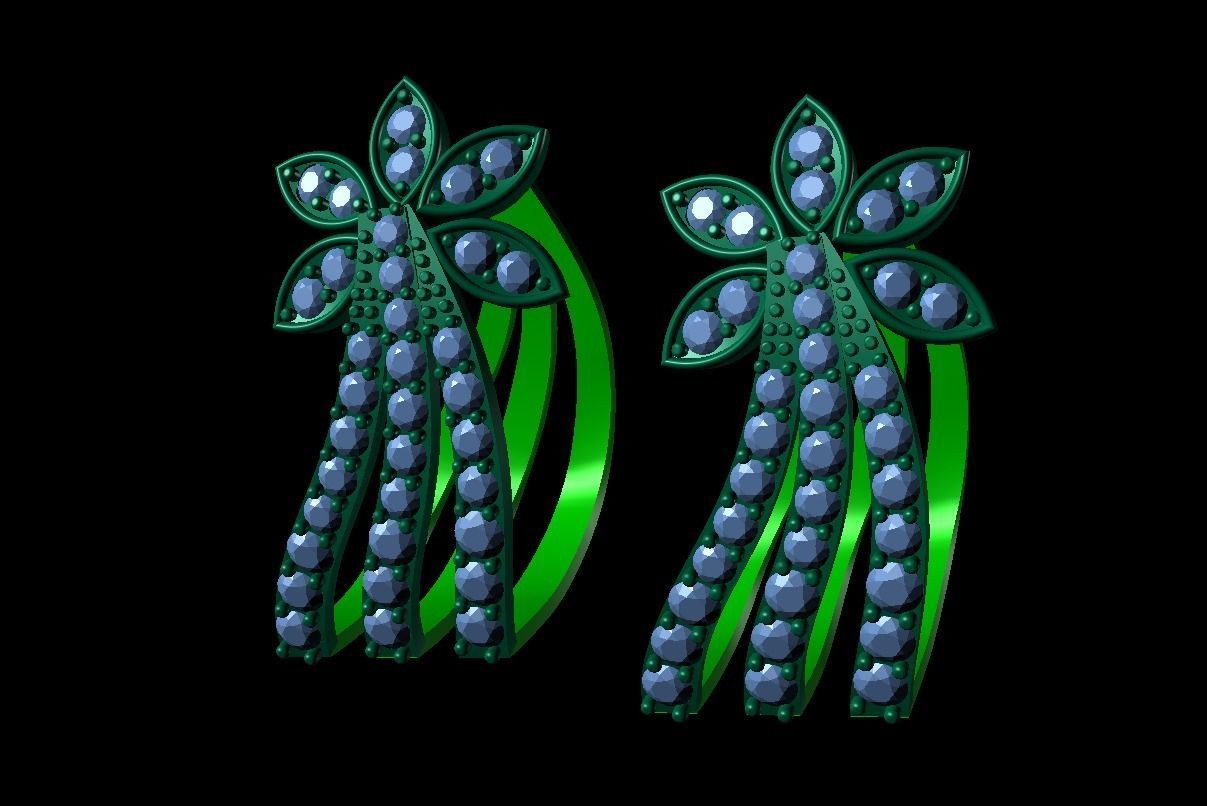 Dangle Earrings Model In The From Of A Spiral 3dm STL Model 3D print model_13