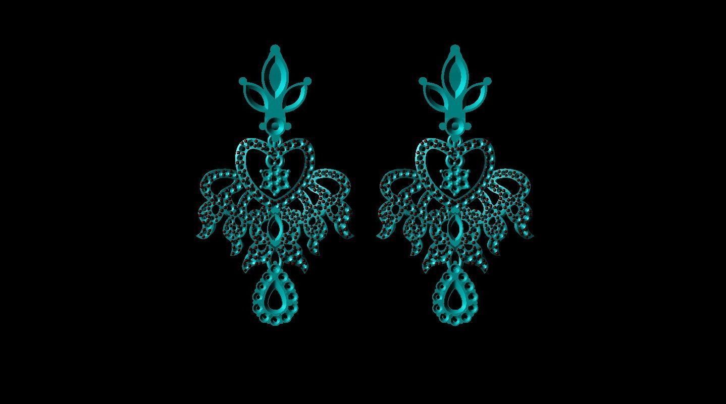 Dangle Earrings Model In The From Of A Spiral 3dm STL Model 3D print model_16