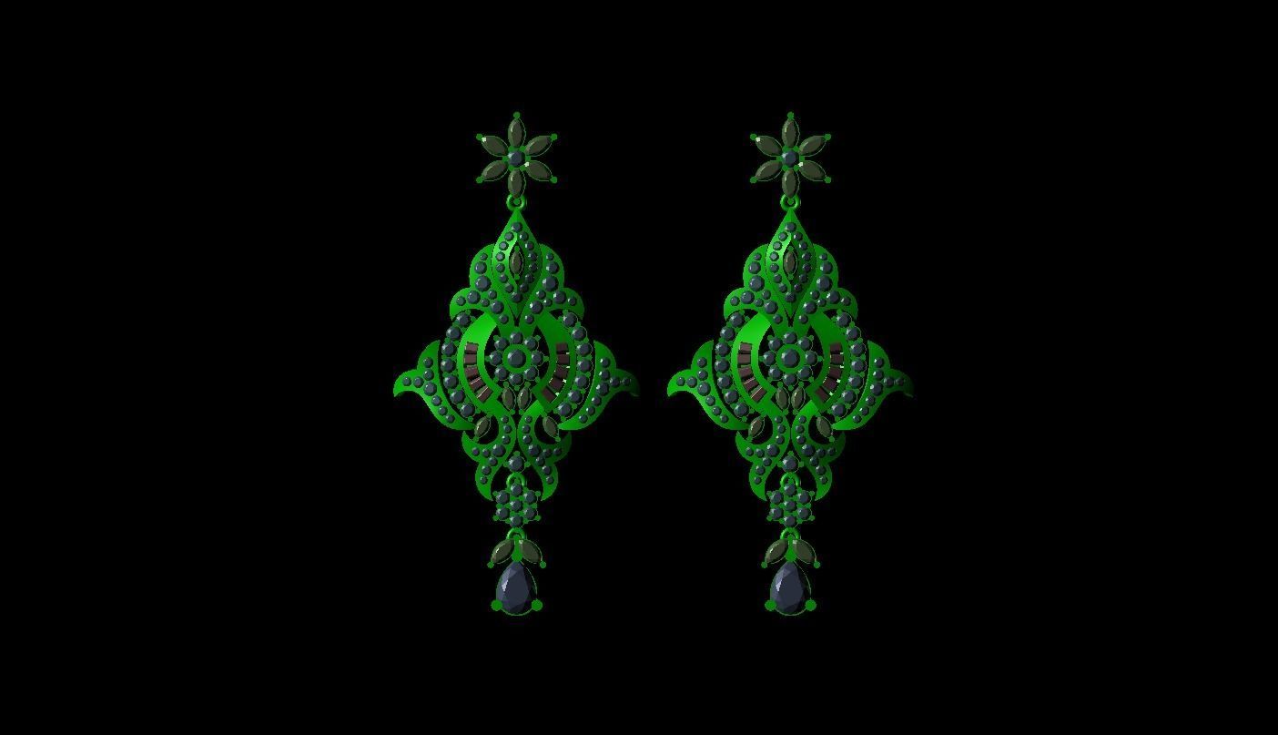 Dangle Earrings Model In The From Of A Spiral 3dm STL Model 3D print model_10