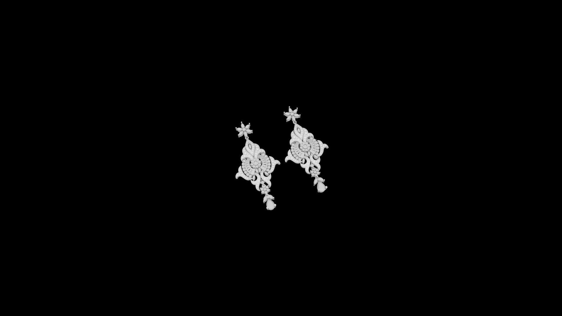 Dangle Earrings Model In The From Of A Spiral 3dm STL Model 3D print model_12