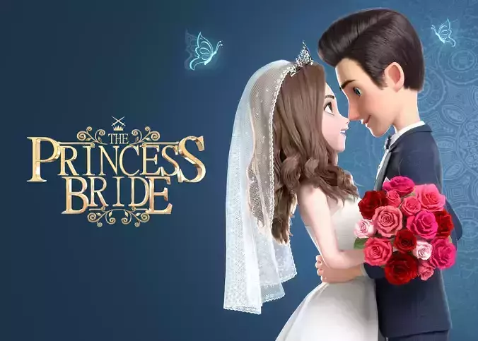 Cartoon Bride Groom Rigged 3D model