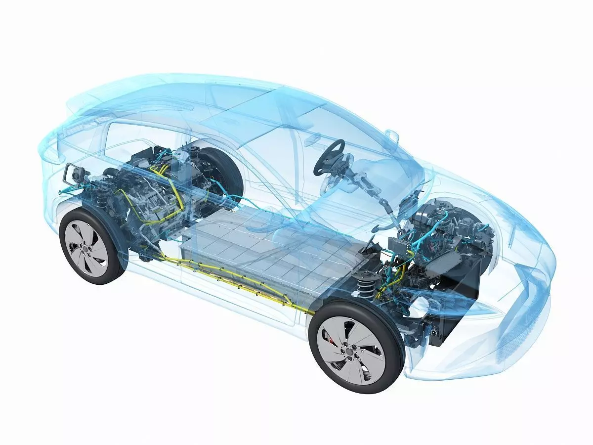 Electric SUV Chassis X-Ray 3D model